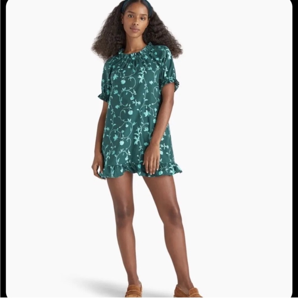 Hill House Green Floral Mini Dress